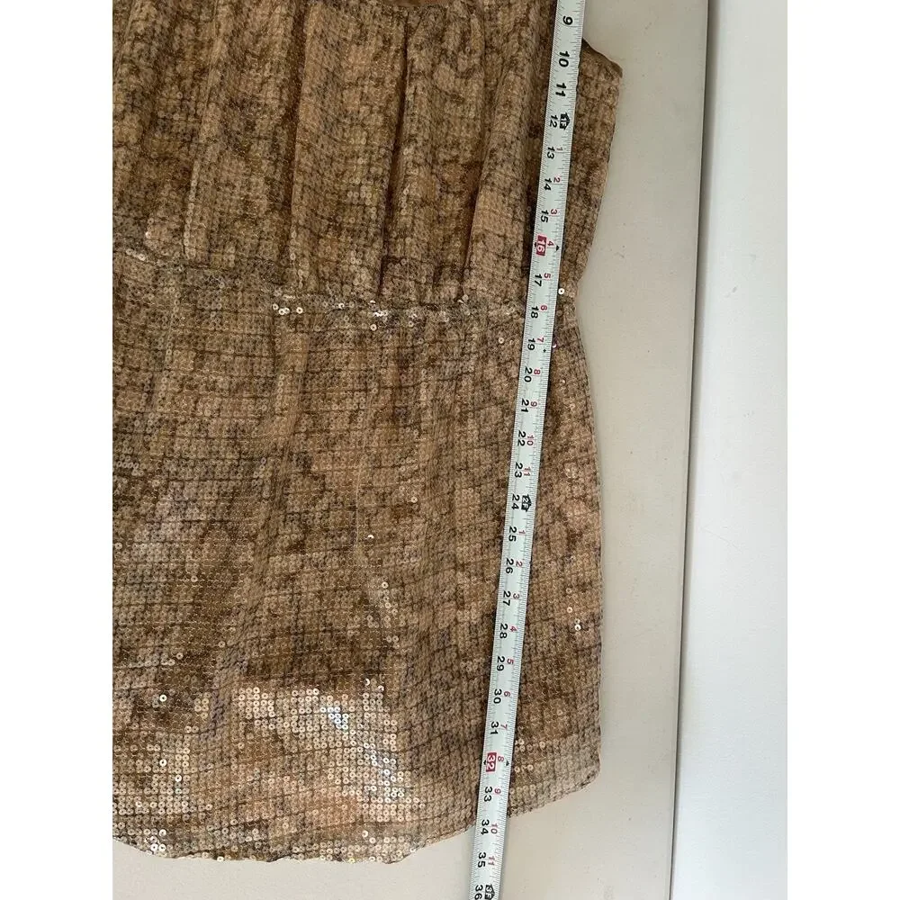 Rebecca Taylor Allover Sequin Mini Dress Animal Print Cocktail Size‎ 10 Womens